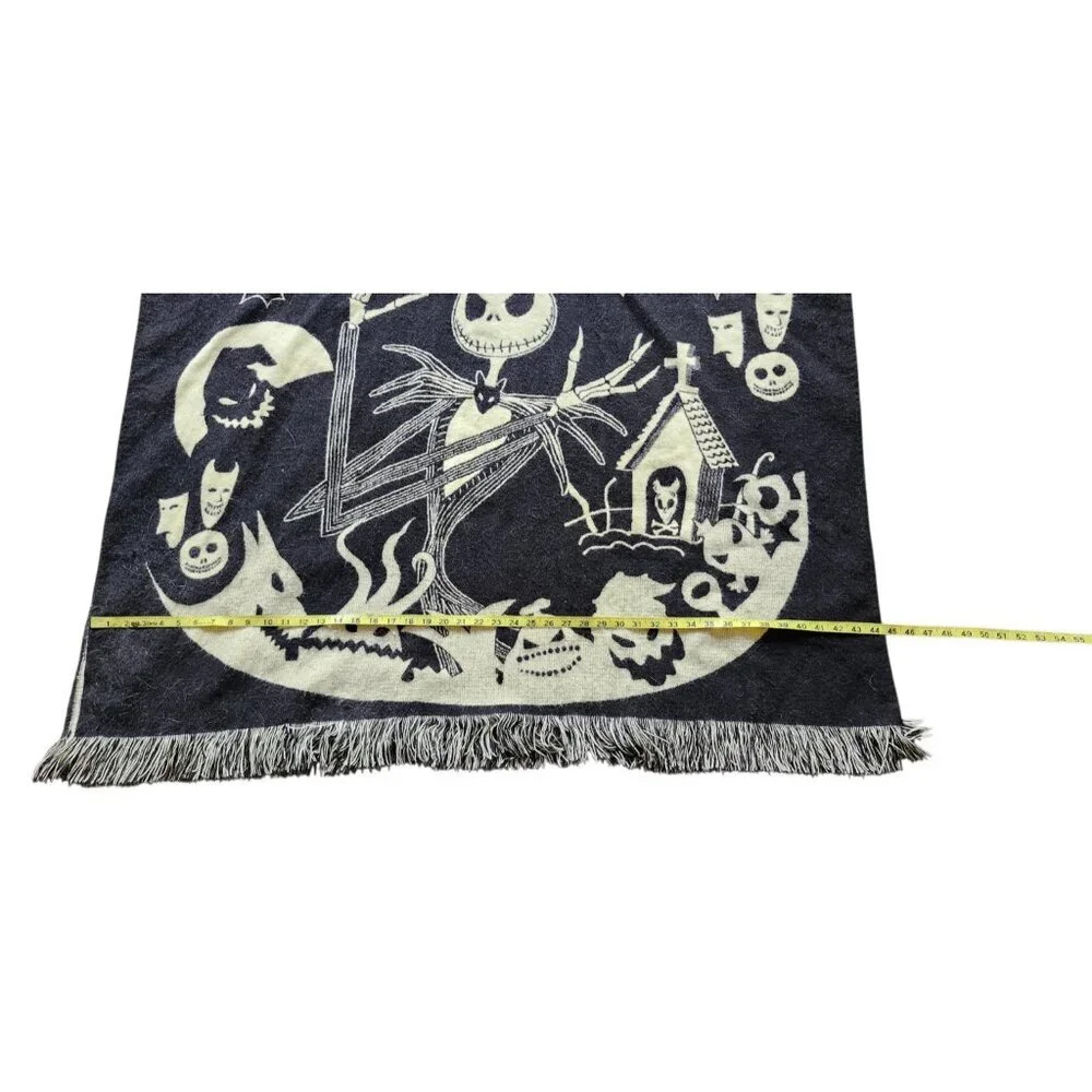 Nightmare Before Christmas Jack Skellington Hooded Alpaca Poncho Fringe